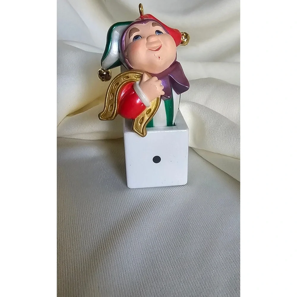 Hallmark Keepsake 1990 Jester Jack in the Box Die Ornament Vintage Good Luck